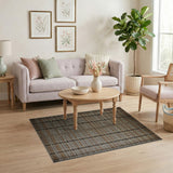 Black Tan Woven Geometric Area Rug