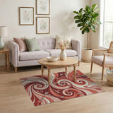 Pink Swirling Hearts Arrows Area Rug