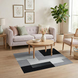 Geometric Modern Black and White Black White Geometric Abstract Area Rug