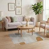 Abstract Area Abstract Organic Shapes Beige Area Rug