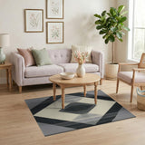 Black White Geometric Diamond Geometric Modern Area Rug