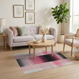 Pink Ombre Black Stripe Area Rug