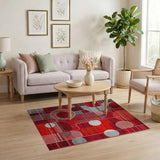 Bold Geometric Modern Bold Red Geometric Abstract Area Rug