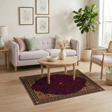 Ornate Red Gold Persian Area Rug