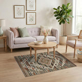 Tan Rust Southwestern Geometric Area Rug