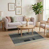 Neutral Tonal Geometric Block Area Rug