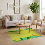 Vibrant Lemon Slice Fruit Pattern Area Rug