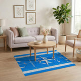 Airplane on Blue Runway Area Rug