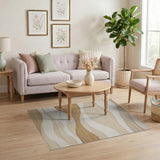 Beige Abstract Wave No. 4 Area Rug