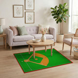 Baseball Diamond Green Grass Area Rug