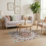 Pink Pink Mandala Floral Area Rug