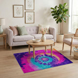 Vibrant Tie-Dye Spiral Area Rug