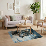 ODIKA Majestic Wolf in Snowy Forest Washable Area Rug - Low Pile & Non-Slip