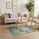 Purple Mushroom Butterfly Moon Boho Rug