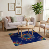 Rainbow Microphone Burst Area Rug