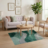 Abstract Area Emerald Wave Abstract Area Rug