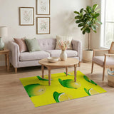 Sunny Lime Fruit Pattern Yellow Area Rug