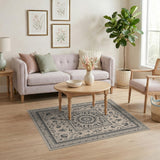 Traditional Persian Beige and Neutral Beige Traditional Persian Medallion Area Rug