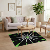 Green Starburst Geometric Area Rug