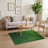 Green Turf Geometric Area Rug