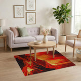 Fiery Volcanic Canyon Red Area Rug