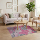 Abstract Area Pink Pink Abstract Wave Area Rug