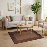 Red Border Traditional Persian Area Rug