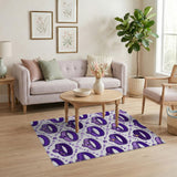 Purple Pet Collar Paw Print Area Rug
