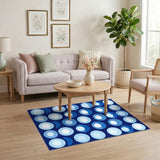 Blue Geometric Circle Area Rug