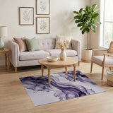 Ethereal Purple Fluid Abstract Area Rug