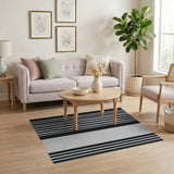 Bold Black White Vertical Stripe No. 18 Area Rug