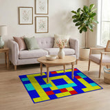 Vibrant Geometric Modern Vibrant Multi-Color Geometric Area Rug