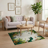 ODIKA Washable Dinosaur Jungle Kids Rug - Low Pile Non-Slip T-Rex Play Mat