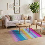 Rainbow Striped Multi-Color Area Rug