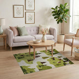 Whimsical Woodland Animals Kids Area Rug