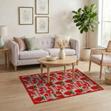 Strawberry Striped Area Rug