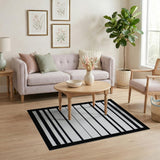 Bold Black White Striped No. 66 Area Rug