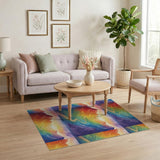 Rainbow Peaks Washable Area Rug