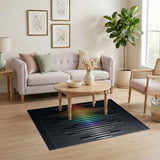 Rainbow Spectrum Bar Geometric Area Rug