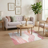 Wave Pink Abstract Wave Area Rug