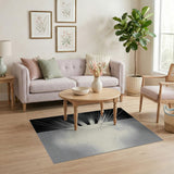 Radiant Burst Black White Area Rug