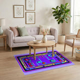 Neon Purple Retro Game Controller Area Rug