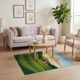 Rolling Hills Sunset Farmhouse Area Rug