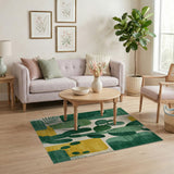 Abstract Green Cactus Area Rug
