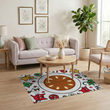 Playful Cartoon Cats Fruits Area Rug
