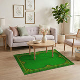 Emerald Green Floral Border Area Rug
