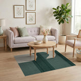 Abstract Curved Arch Green Striped Area Rug