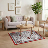 Red Reindeer Heritage Tribal Area Rug