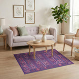 Purple Heritage Tribal Geometric Area Rug