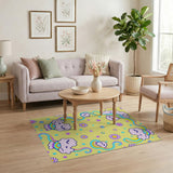 Adorable Rainbow Clouds Daisies Kids Rug